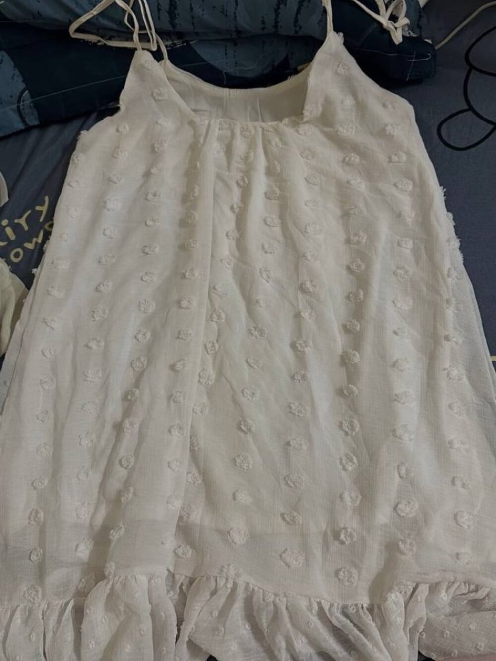 White Textured Cami Top